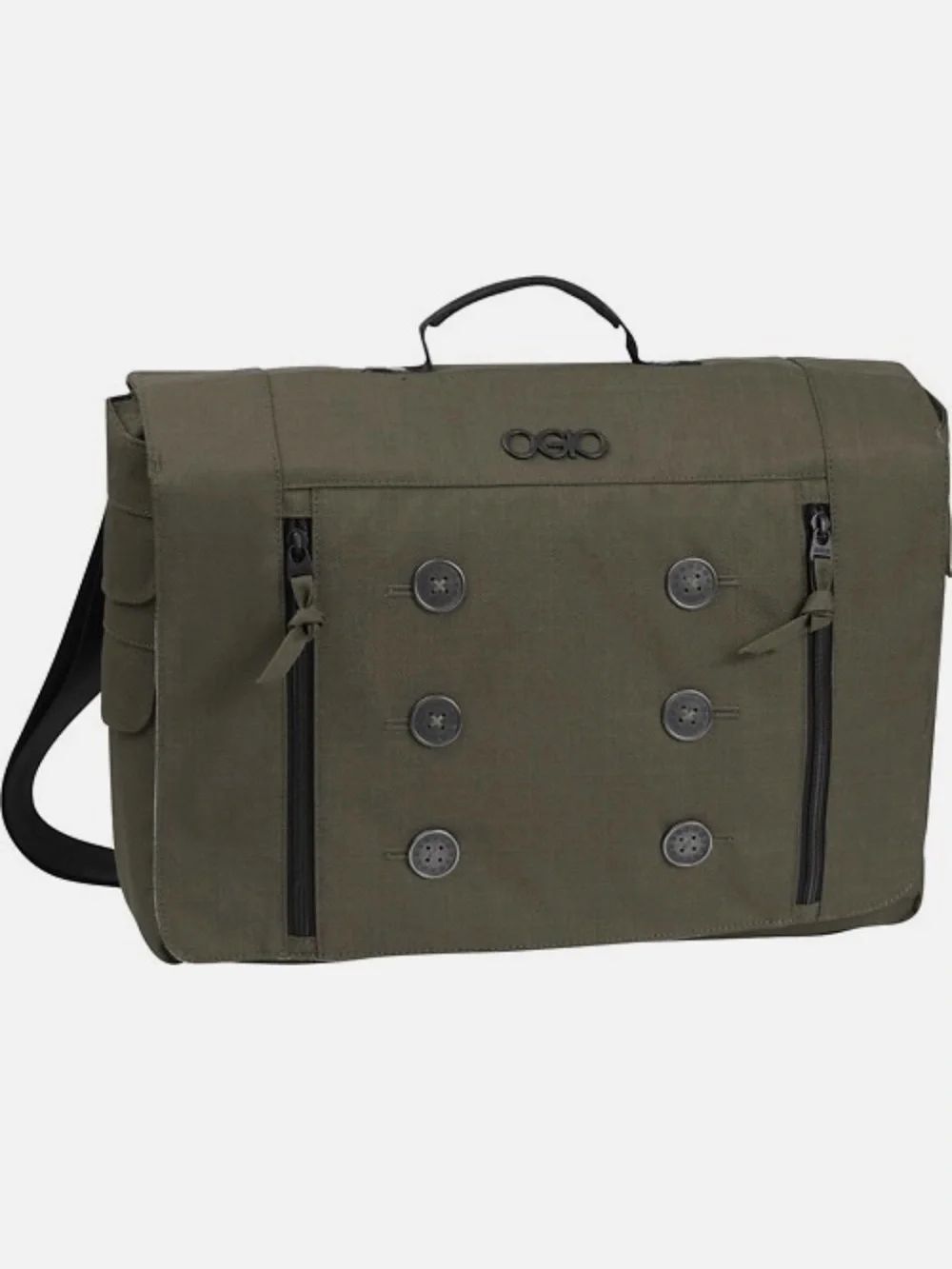 Ogio MANHATTAN Midtown Multi Pocket Button Front Laptop Messenger Bag in Terra
